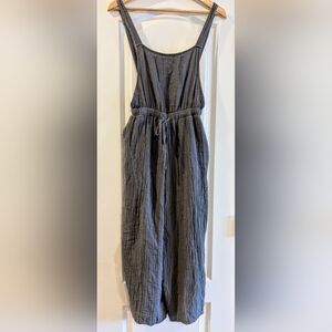 Stark X Gauze Muslin Gray Sleeveless Wide Leg Lightweight Boho Jumpsuit Size XS